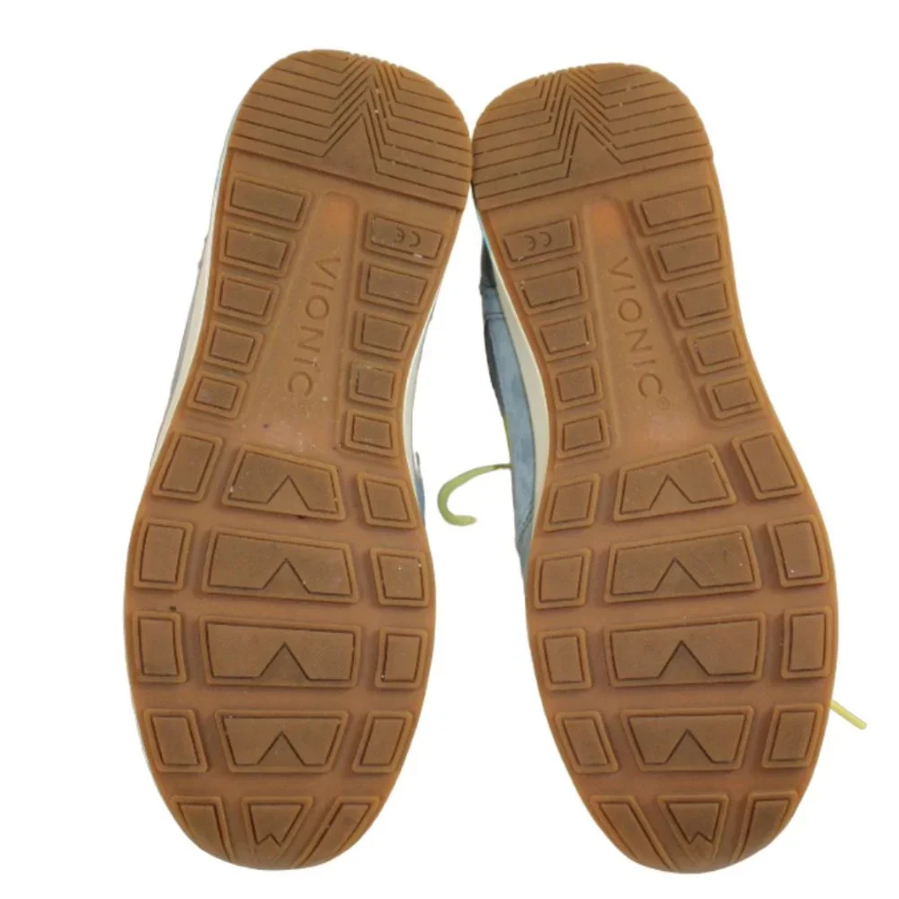 Vionic Curran Rechelle Leather Nylon Gray Blue Yellow Lace-up Sneaker, S… - Picture 9 of 9